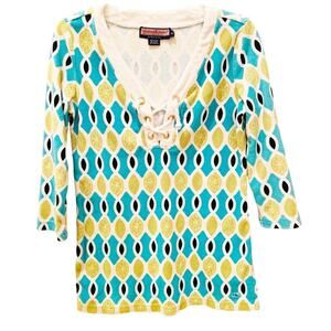 Vineyard Vines Geometric Lime Print Terry Swim Coverup X Small